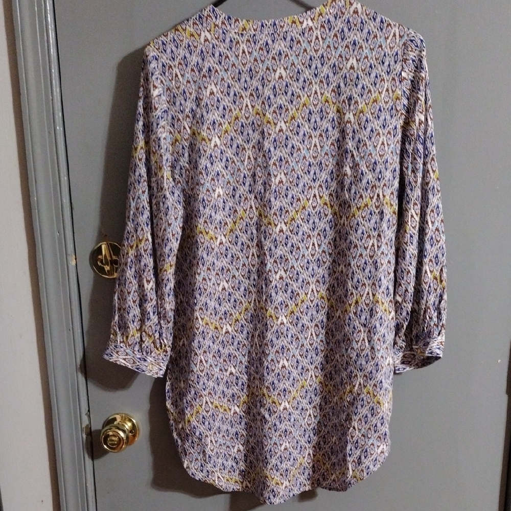 2/ $8 Sale Grand And Greene Chic And Vibrant Patterned Women's Top - Multicolor - Picture 5 of 5